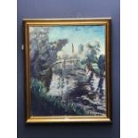 After WINSTON CHURCHILL limited edition modern oliograph 'The Thames At Taplow' with certificate