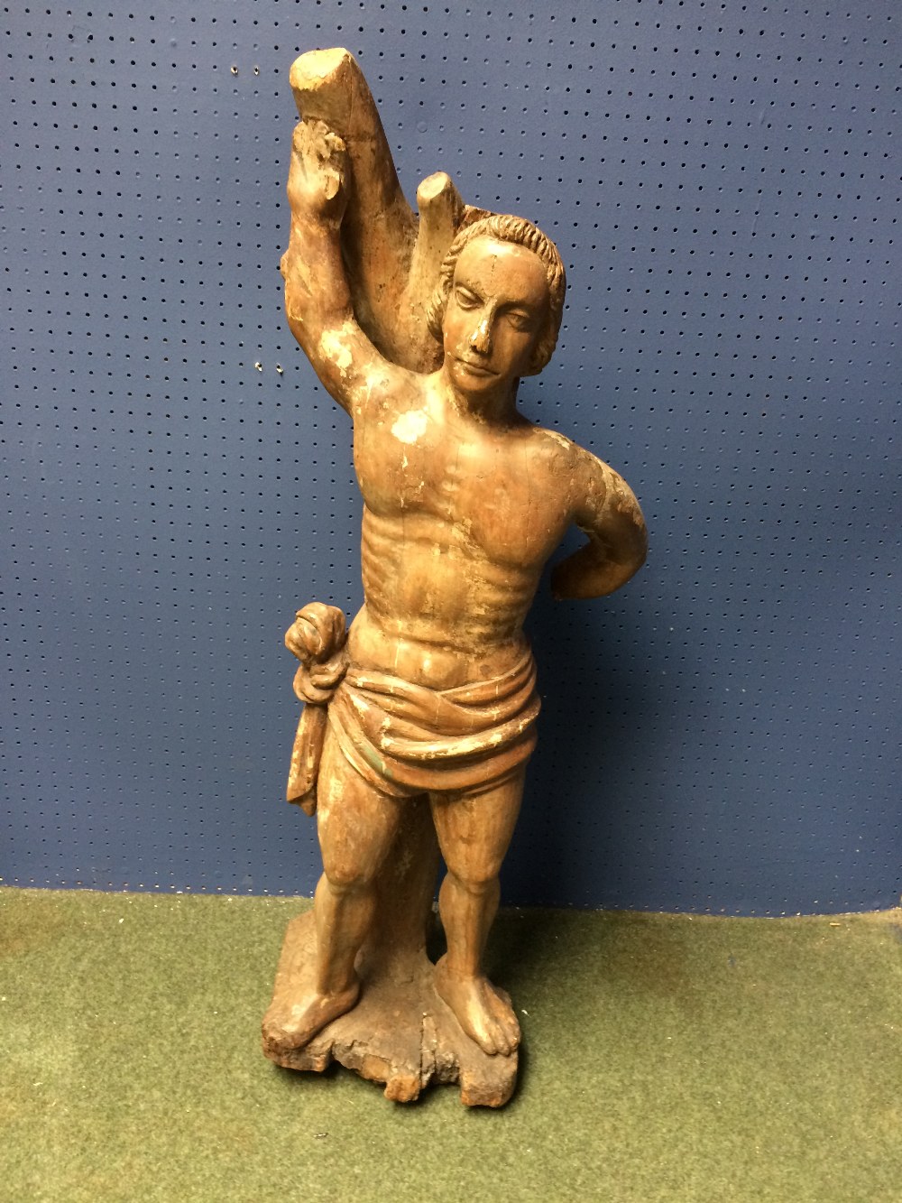 Early carved wooden figure 93cm