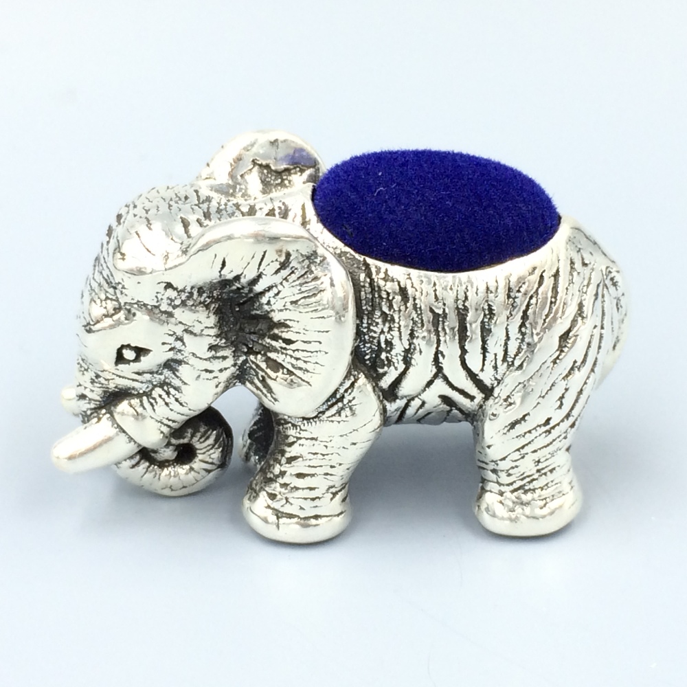 Silver elephant pin cushion