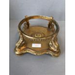 Ormolu stand, inner ring 15.5 cm dia base 19 x 19 cm