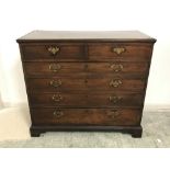 A gentlemans Georgian oak chest of drawers of 2 short & 4 long drawers 115 x 102 cm