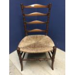 Mahogany and rush seated bedroom chair