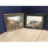 Railway interest, 2 scenic prints of 'Stream Trains' 1 after Don Becklow the other after Chris Woods