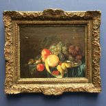 CORNELIS JANSZ DE HEEM (1631-1695) still life oil on wood panel ' Fruit & Nuts on a Table' signed