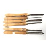 6 Wood turning chisels by 'Marples' Sheffield