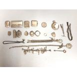 Assortment of silver 7 other metal ware, The Dorset Regiment half hunter pocket watch, various watch