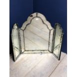 Art Deco tryptic mirror 92 w x 70 h cm