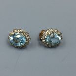 Diamond & aqua earrings