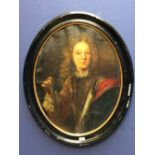 TROY C18th oval oil on canvas 'Portrait of an Army Officer' signed lower right dated 1761 65 x