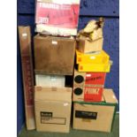 Selection of film & slide projectors dating from the 1950-80s, unused photographic paper & a