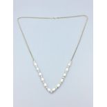 Silver cubic zirconia & opal set necklace