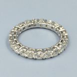 18ct White gold diamond full eternity ring of 3.2cts sizw M