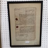 C18th Eviction order to the church wardens of the parish of Upton Noble dated 1722, & 2 indentures