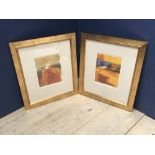 Pair of studio framed scenic prints, views of Tuscany, bearing signatures 27 x 21 cm