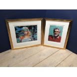 After Rolf Harris limited edition colour print 'Self Portrait' signed on mount & no 69 of 695 40 x