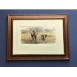 Tony Forest wildlife interest, a signed limited edition study of Elephants, having a blind stamp