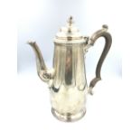 Hallmarked silver coffee pot London 1891 makers mark rubbed 20.5 ozt inc handle