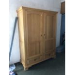 Large contemporary 2 door wardrobe, opening to reveal shelves & a hanging rail 205 x 250cm