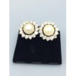 Diamond & pearl cluster ear studs