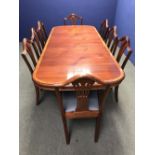 Contemporary dining table & 8 chairs