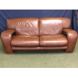 Contemporary 2 seater leather sofa 190 cm l (some wear & scratches)