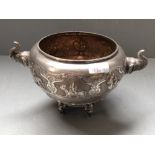Indian silver coloured presentation bowl