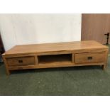 Hardwood coffee table fitted 2 drawers