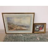 JOHN SYER 1815-1885 watercolour 'Mumbles' signed lower left & dated 1853 35 x 53 cm, & oil on