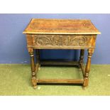 Oak carved occasional table