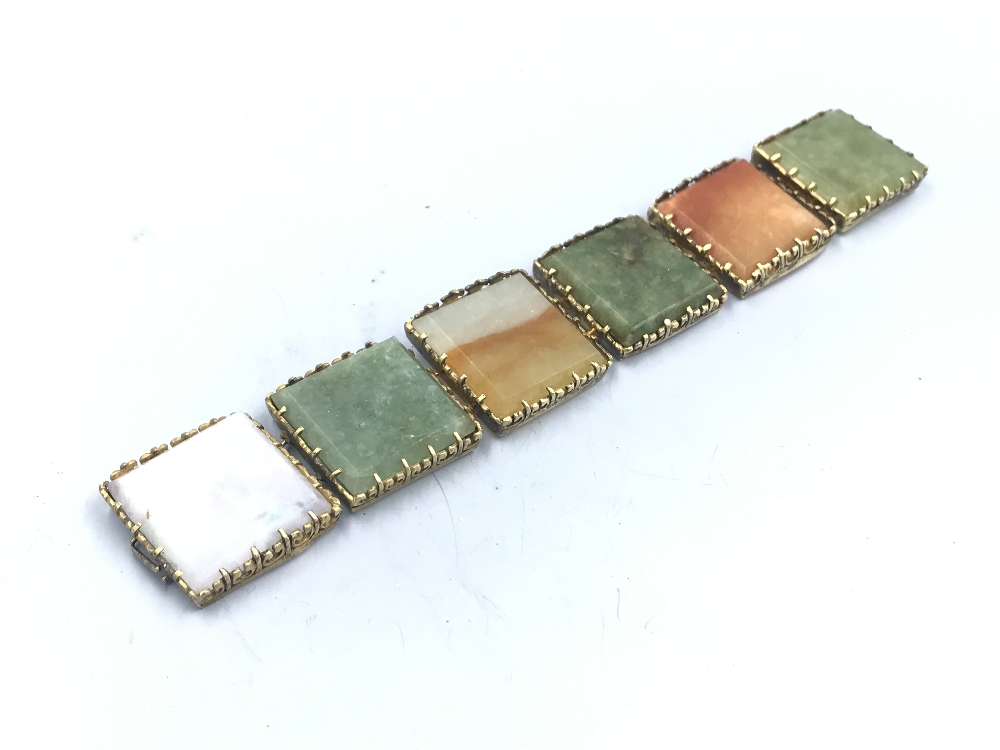 Hardstone panel bracelet as found