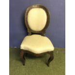 C19th French studded & upholstered studded bedroom chair