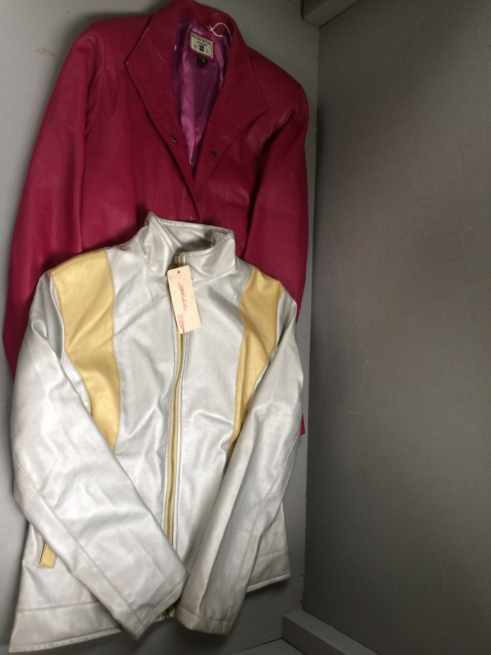 2 ladies leather jackets continental size 38 & UK medium