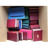 Box of assorted classic books- many leather bound