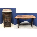 Victorian walnut veneered sofa table 108 x 53 x 70 cm & 6 Table legs with brass claw feet & brass