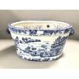 Large blue & white ironstone foot bath in Chinese style 56 cm