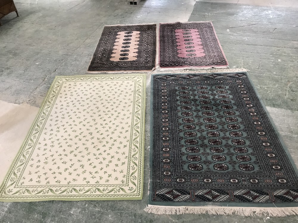 4 Various coloured rugs