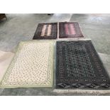 4 Various coloured rugs