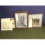 Qty of pictures & prints including Headley Thompson oil of 'Ladies Jamacia'