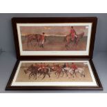 3 Modern Lionel Edwards hunting prints framed & glazed 67 x 35 cm