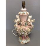 Meissen pottery lamp