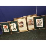 4 Framed & glazed C19th prints of Rynunculacae, 2 coloured lithographs 'The Fruit Growers Guide-