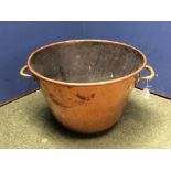 Large copper Jardiniere with handles on either side