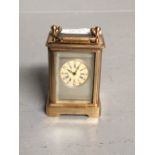 Miniature carriage clock with enamelled panels 5.8 cm