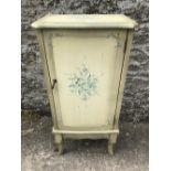 Modern painted yellow & green single door cupboard 96 cm