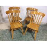 4 Modern retro style pine chairs