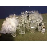 Large qty of assorted cut glass including sundae dishes, decanter, water jugs etc. The majority