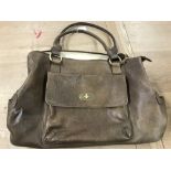 Good quality brown leather handbag/weekend bag