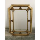 Gilt framed wall mirror 97 x 70 cm
