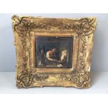 C17th Dutch oil painting, oil on board, in gilt frame, signed