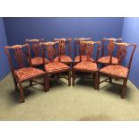 Modern Hepplewhite style mahogany dining chairs (6 & 2) with drop in seats